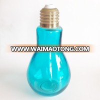 Bulb shaped juice colored glass bottle with screw cap