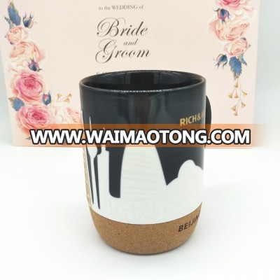 wholesale custom black mug ceramic candle jar 500ml mug