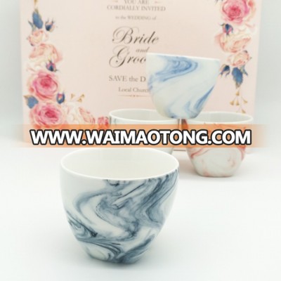 wholesale custom cup marble ceramic candle jar 160ml