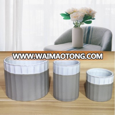 wholesale grey and white custom ceramic candle jar 122*100cm