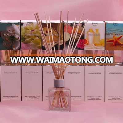 100ml cube square glass bottle reed diffuser with rattan sticks