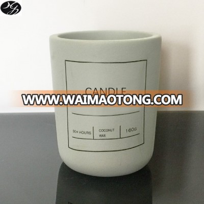 High quality water-proof customized logo grey cement candle container